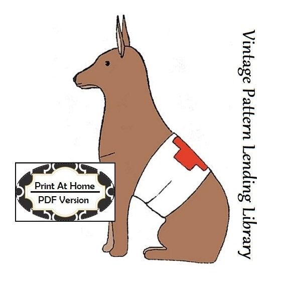 1916 Red Cross Dog Sewing Pattern - INSTANT DOWNLOAD - Reproduction Sewing Pattern #N3645 - WWI Fund Raiser - pdf - Print At Home