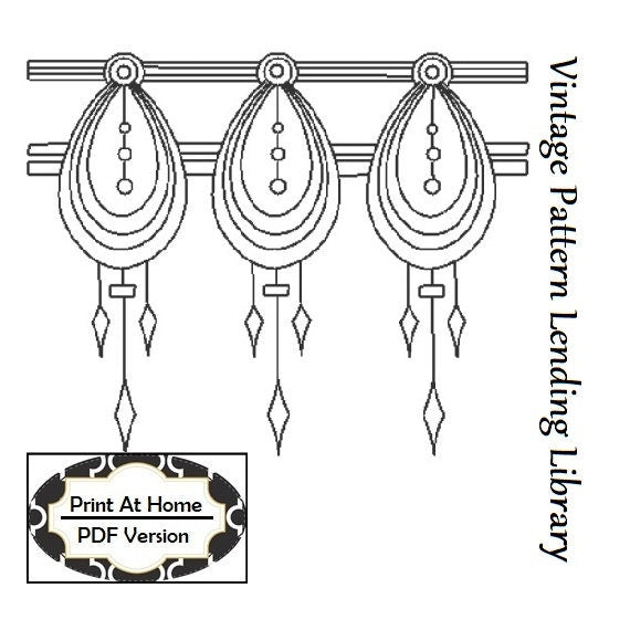 1920s Mission Style Motif for Beading or Embroidery - INSTANT DOWNLOAD - Reproduction Transfer Pattern #N2802 - PDF - Print At Home