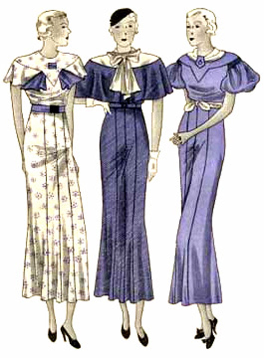 1930s Ladies Dress In Three Styles - Reproduction 1933 Sewing Pattern #T1232 - 32 Inch Bust