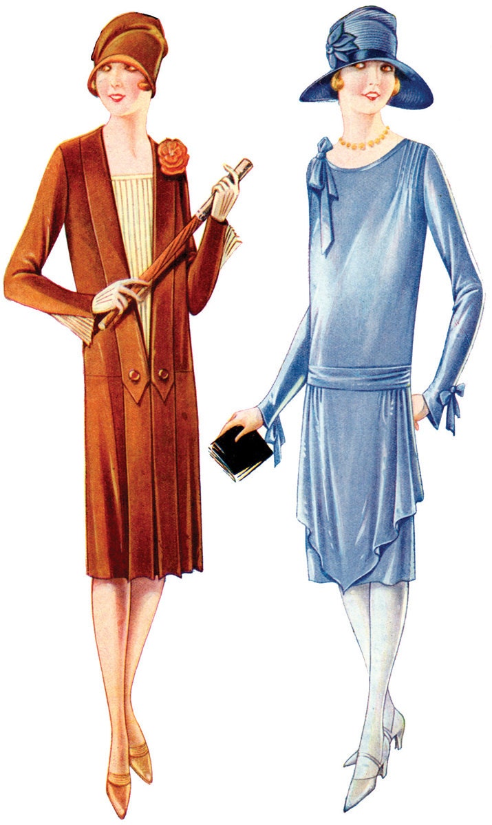 1920s Ladies Day Dress In Two Styles - Reproduction 1927 Sewing Pattern #Z0579 - 36 Inch Bust