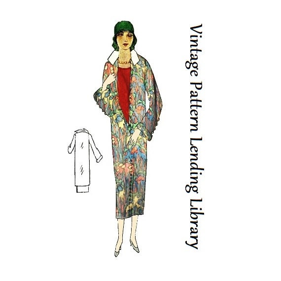 1920s Ladies Straight-Line Coat In Two Lengths - Reproduction 1924 Sewing Pattern #Z7714 - 40 Inch Bust