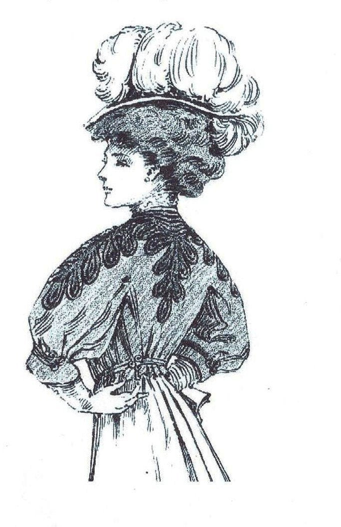 1900's Ladies Bolero Jacket - INSTANT DOWNLOAD - 1909 Reproduction Sewing Pattern #E5892 - 32/34 Inch Bust - PDF - Print At Home