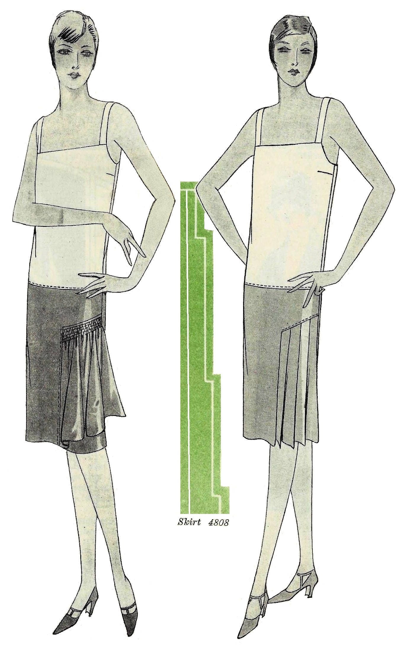 1920s Ladies Camisole With Attached Skirt - INSTANT DOWNLOAD - Reproduction 1927 Sewing Pattern #Z4808 - 36 Inch Bust - PDF - Print At Home