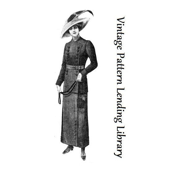 1910s Ladies Traveling Suit - 1912 Reproduction Sewing Pattern #E1002 - 36 Inch Bust