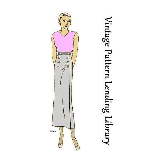 1930s Ladies 3-Piece Wrap Skirt With Camisole - Reproduction 1933 Sewing Pattern #T4908 - 28 Inch Waist