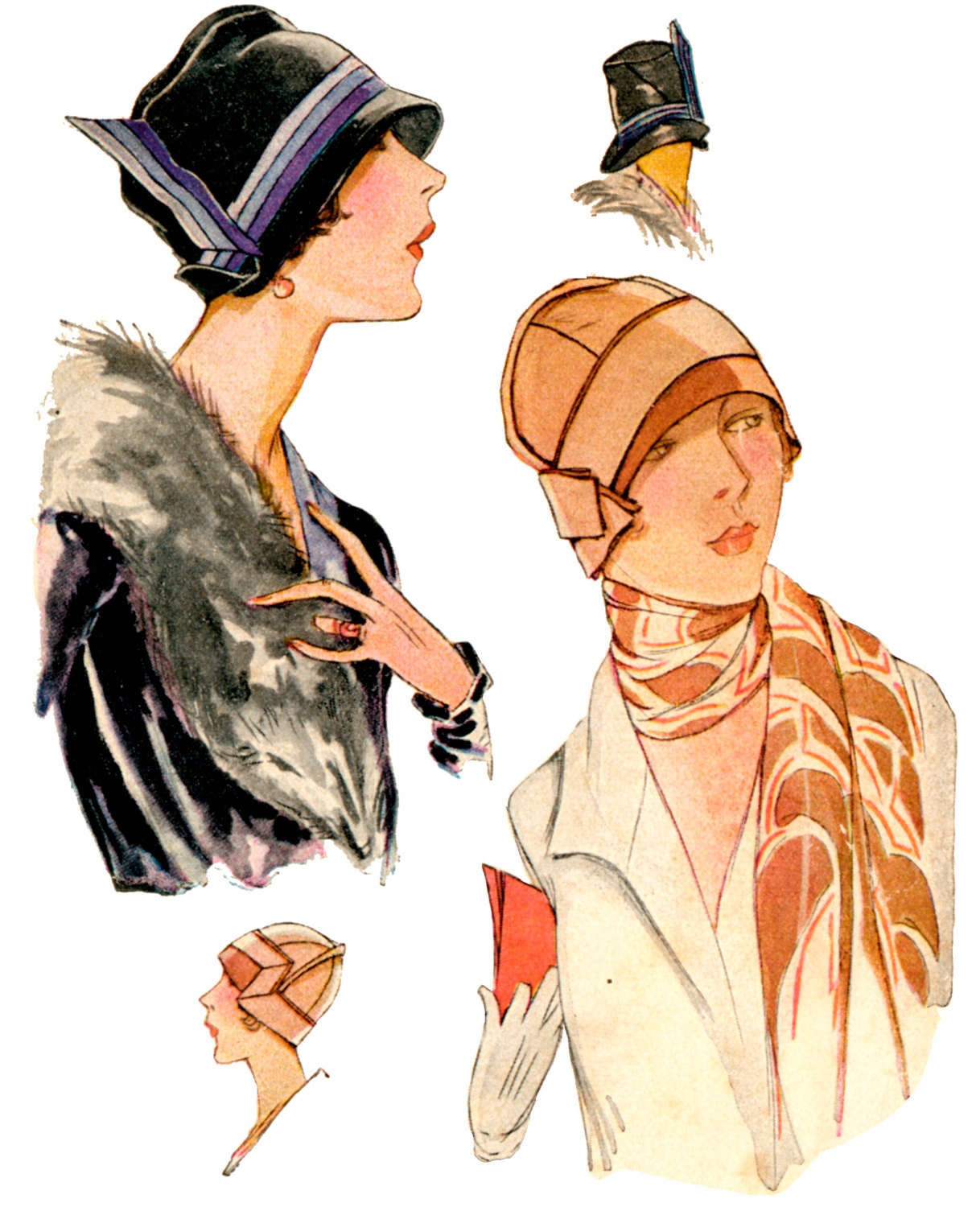 1920s Cloche Hat in Two Styles - INSTANT DOWNLOAD - Reproduction 1927 Sewing Pattern #H1603 - PDF - Print at Home