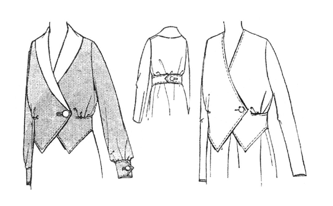 1910s Ladies Vest Waist With Belt in One - Instant Download - Reproduction 1914-17 Sewing Pattern #E8191 - 40 Inch Bust- PDF - Print At Home