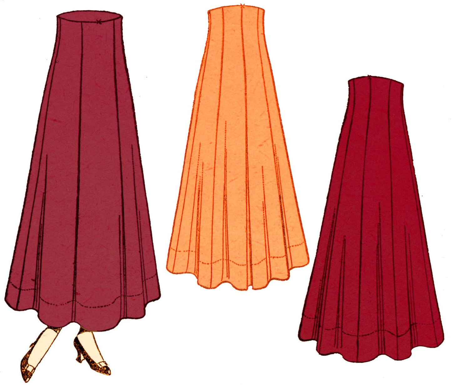 1918 Ladies Seven Gored Skirt - INSTANT DOWNLOAD - Reproduction Sewing Pattern #E6189 - 30 Inch Waist - PDF - Print At Home