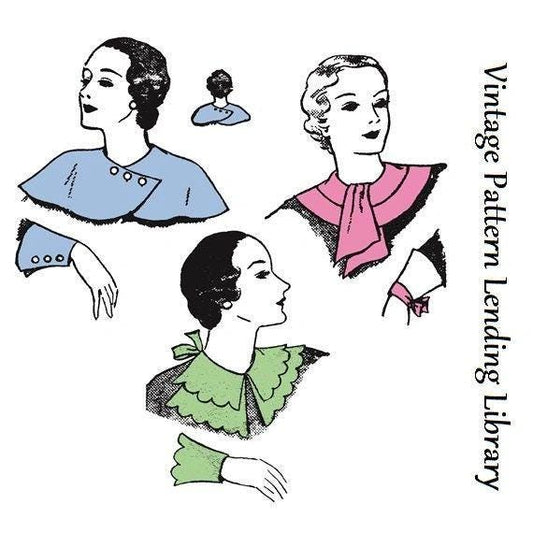 1930s Ladies Cuffs And Collars Accessories Pattern - Reproduction 1935 Sewing Pattern #A3260