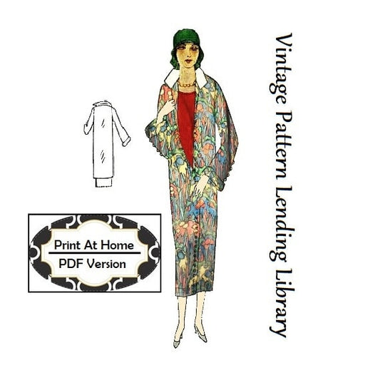 1920s Ladies Straight Coat In Two Lengths - INSTANT DOWNLOAD - Reproduction 1924 Sewing Pattern #Z7714 - 40 Inch Bust - PDF - Print At Home