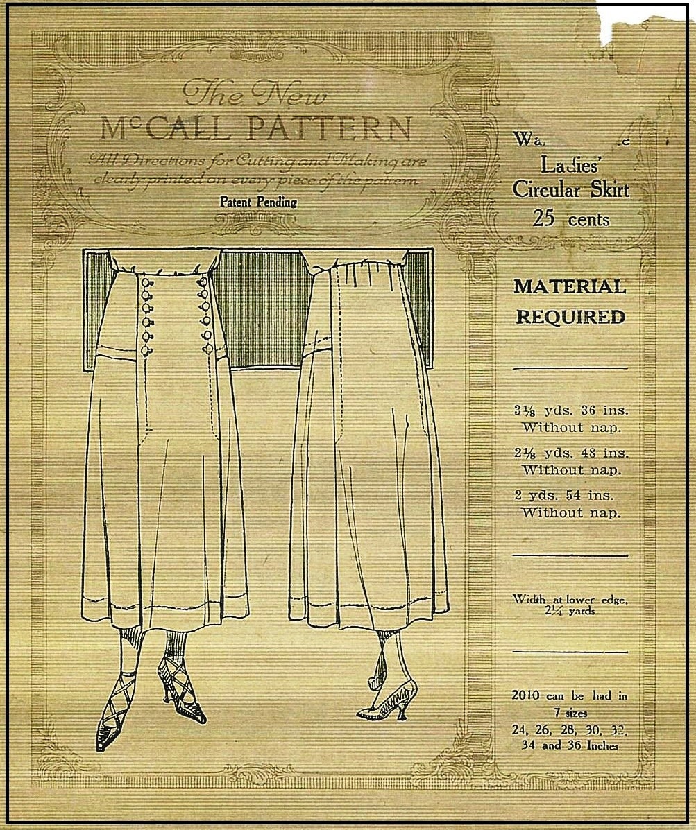 1920s Ladies Yoked Skirt - Reproduction 1921 Sewing Pattern #z2010 - 28 Inch Waist