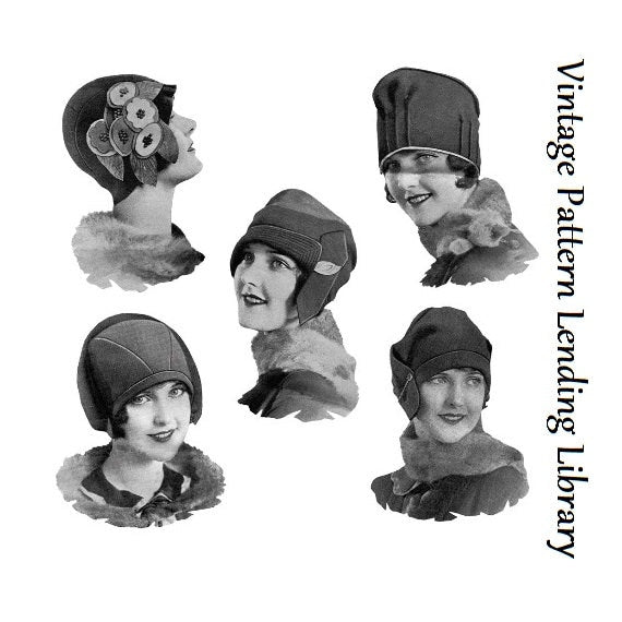 1920s Ladies Felt Cloche Hats - Reproduction Sewing Pattern #H001