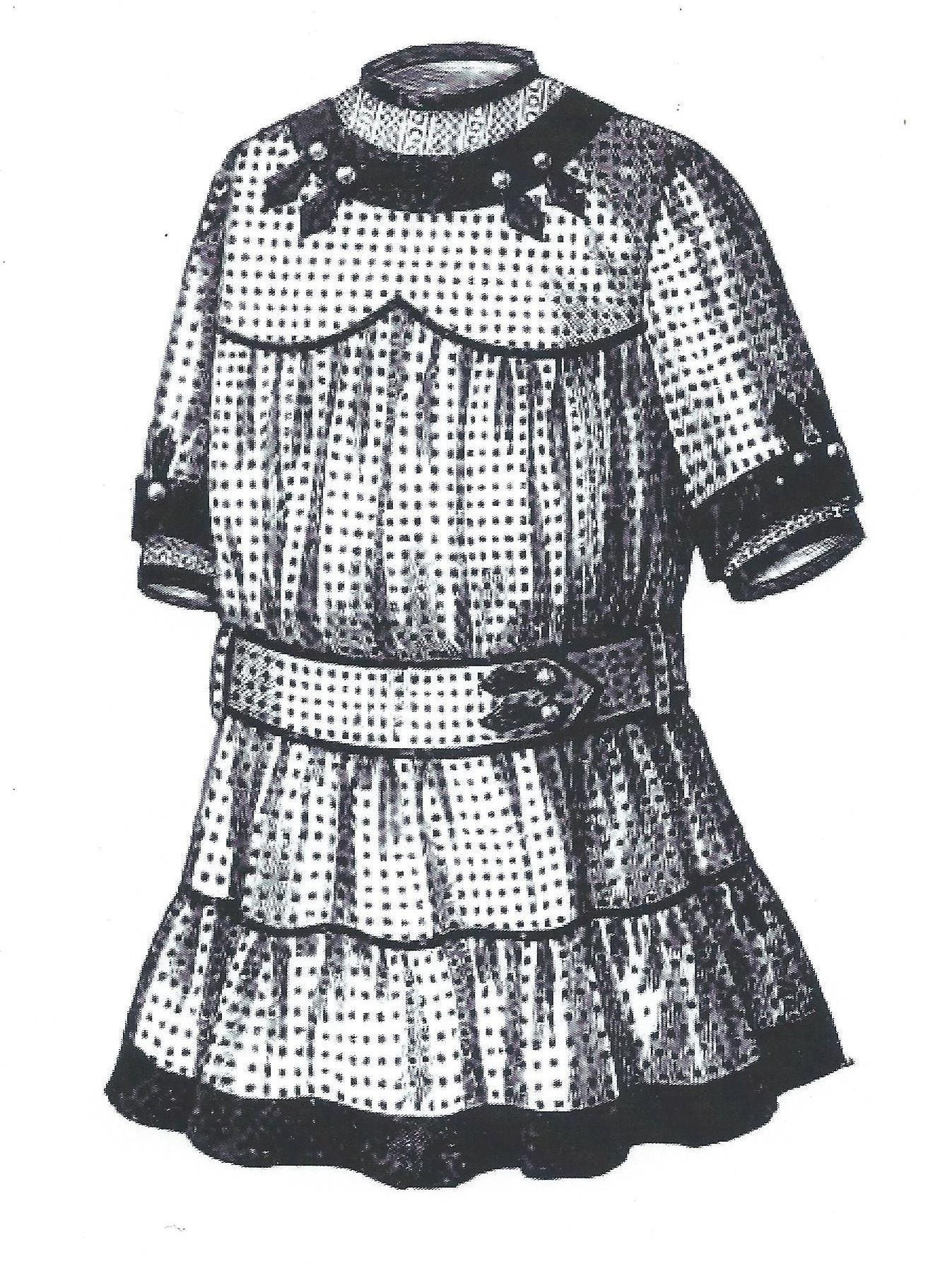 1912 Child's Flounced Dress With Optional Contrast Binding - Reproduction Sewing Pattern #C0501