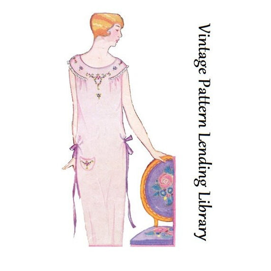 1920s Ladies Nightgown With Optional Embroidery - Reproduction 1926 Sewing Pattern #Z4130 - 33 Inch Bust