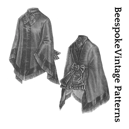 1870s Ladies Barathea Dolman - Victorian Era - Reproduction (ca. 1876) Sewing Pattern #E0160 - 32/34 Inch Bust