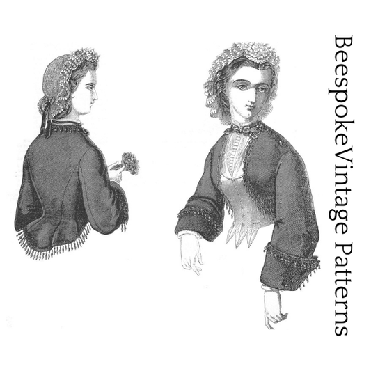 1860s Ladies Vest & Jacket - Victorian Era - Reproduction (ca. 1863) Sewing Pattern #E0161 - 32/34 Inch Bust