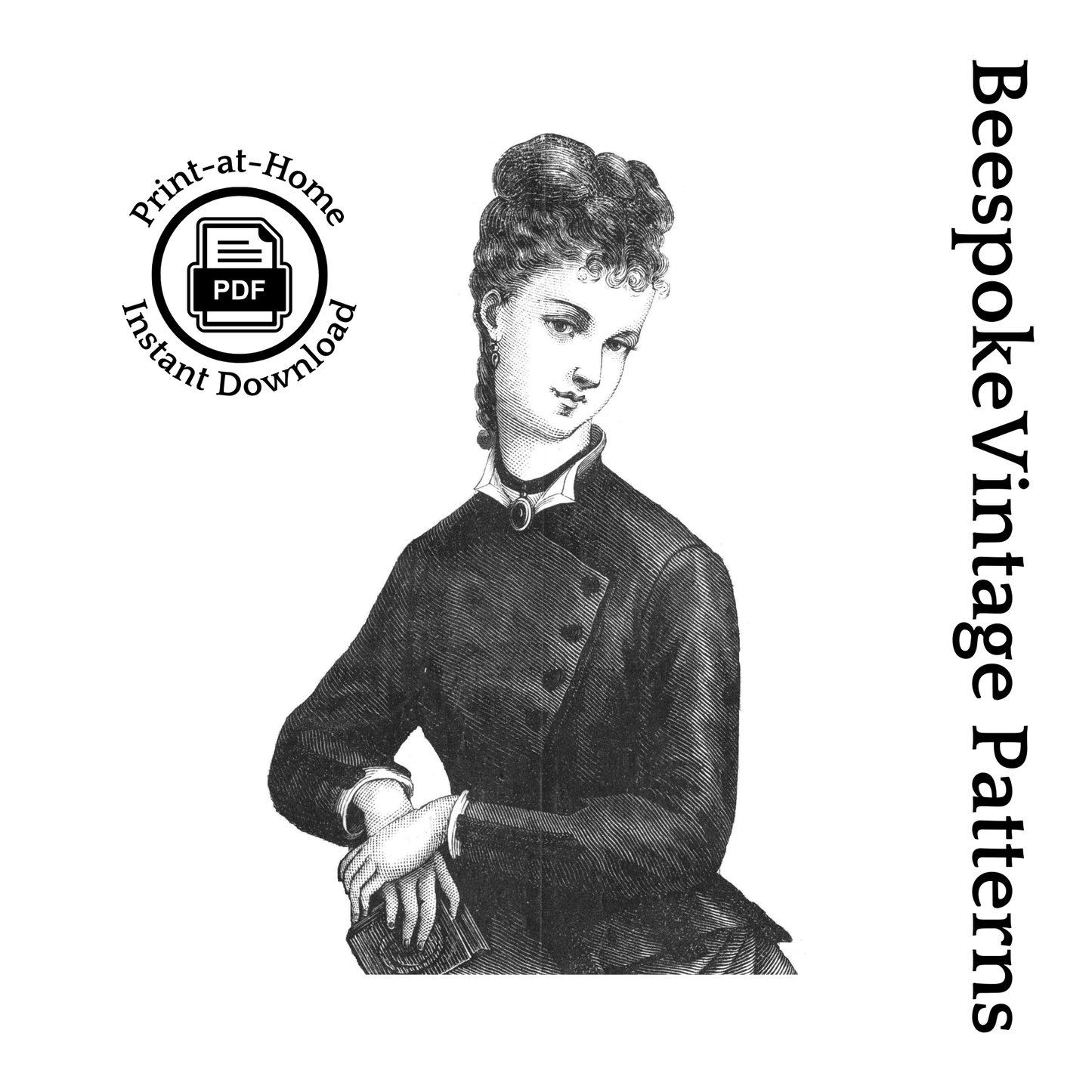 1870s Ladies Basque - INSTANT DOWNLOAD - 1876 Victorian Pattern #E0164 - 32/34 Inch Bust [PDF - PRINT AT HOME]