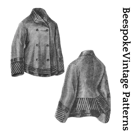 1870s Ladies Sacque Jacket - Victorian Era - Reproduction (ca. 1876) Sewing Pattern #E0175 - 32/34 Inch Bust