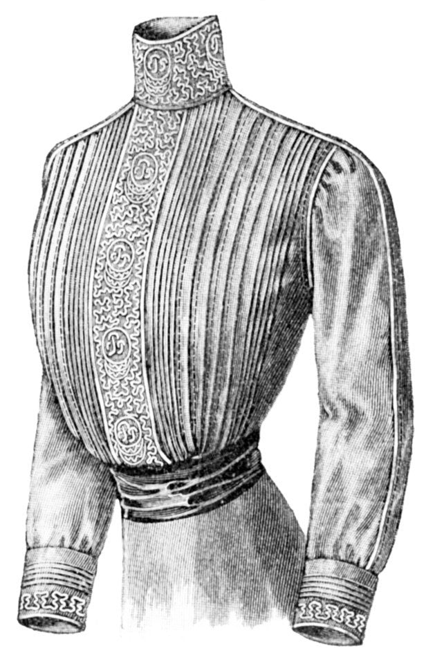 1910s Ladies Pleat Front Blouse With Optional Soutache Detailing - 1912 Reproduction Sewing Pattern #E0335 - 34 Inch Bust