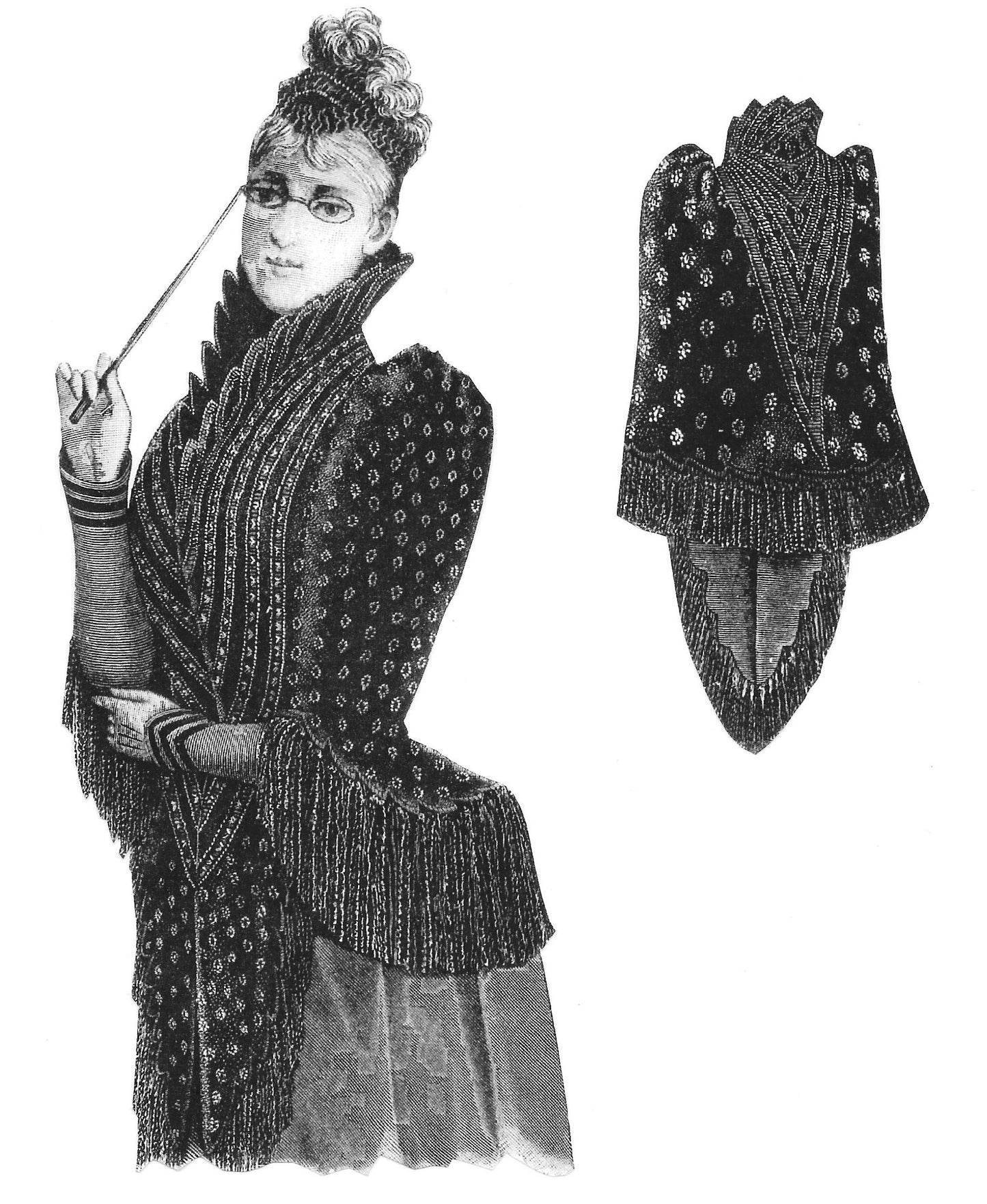 1890s Ladies Mantelet with Medici Collar - Late Victorian Reproduction 1891 Sewing Pattern #E0010 - 38 Inch Bust