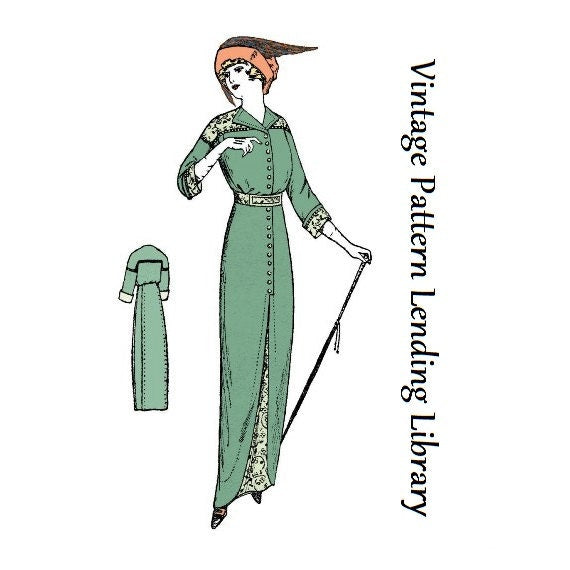 1910s Ladies Dress with Yoke - 1912 Reproduction Sewing Pattern #E6214 - 36 Inch Bust