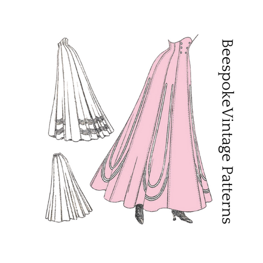 1910 Ladies Eleven-Gored Skirt - Edwardian Skirt - Pattern #E1845 - 26 Inch Waist