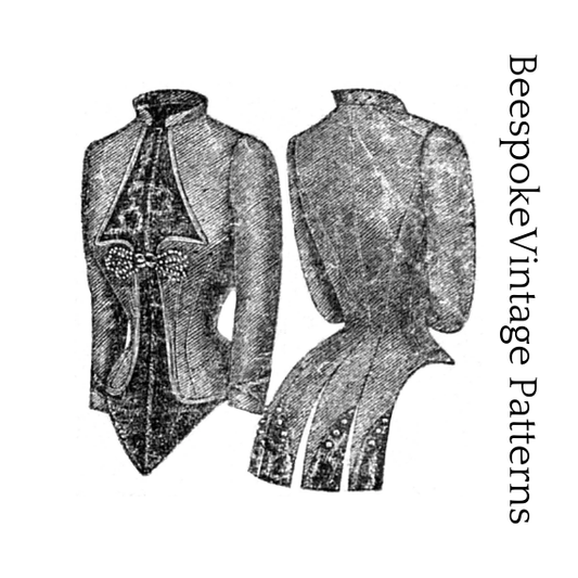 1880s Ladies Basque Jacket - Victorian Era - Reproduction (ca. 1887) Sewing Pattern #E2055 - 36 Inch Bust