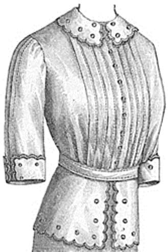 1912 Ladies Blouse With Embroidered Detailing - INSTANT DOWNLOAD - Reproduction Sewing Pattern #E1000 - 36 Inch Bust - PDF - Print At Home