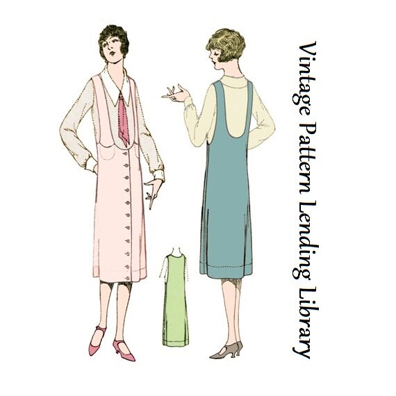 1920s Ladies Jumper With Strap Pockets - Reproduction 1925 Sewing Pattern #Z4090 - 36 Inch Bust