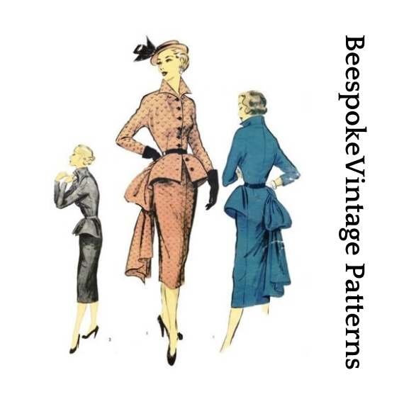 1950s Ladies Jacket Dress With Wiggle Skirt - Reproduction Sewing Pattern #F0073 - 36 Inch Bust