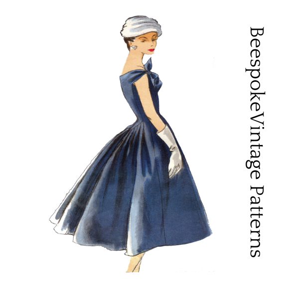 1950s Ladies Jacques Heim Formal Dress or Gown with Crinoline/Petticoat - Reproduction 1956 Sewing Pattern #F1337 - 32 Inch Bust