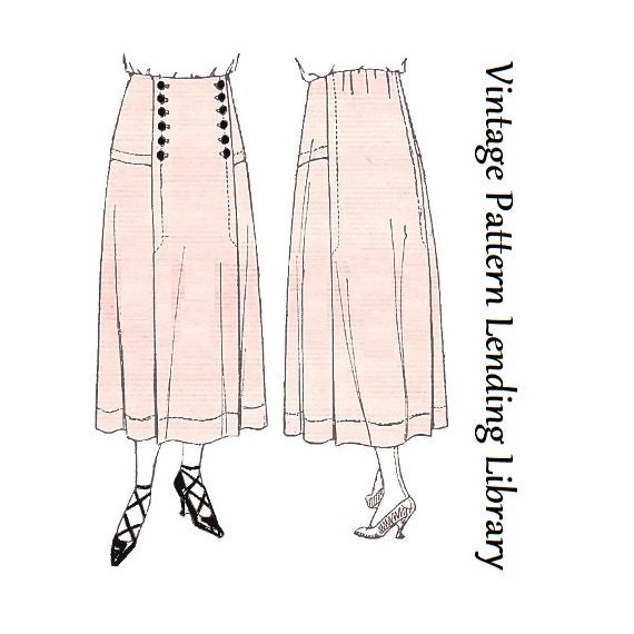 1920s Ladies Yoked Skirt - Reproduction 1921 Sewing Pattern #z2010 - 28 Inch Waist