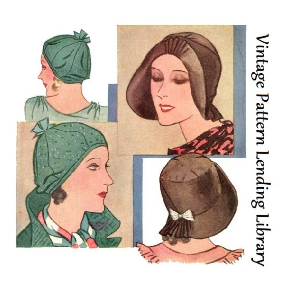 1930s Ladies Hat & Beret - Reproduction 1931 Sewing Pattern #H1819