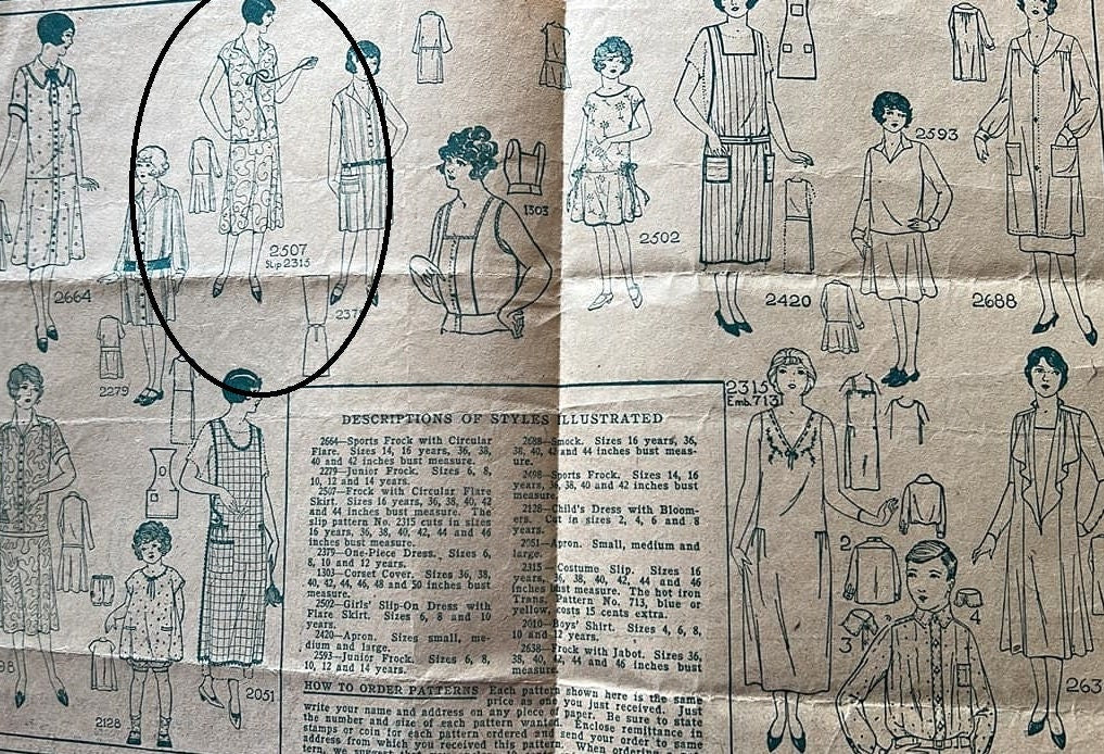 1920s Ladies Long Waisted Dress - INSTANT DOWNLOAD - Reproduction 1927 Sewing Pattern #Z7057 - 40 Inch Bust - PDF - Print At Home