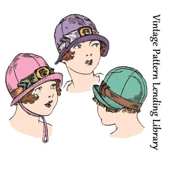 1920s Child/Youth Cloche Hat with Turned Up Front Brim - Reproduction 1925 Sewing Pattern #H6327