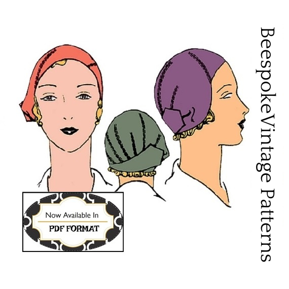 1920s Ladies Close Fitting Cloche Hat - INSTANT DOWNLOAD - Reproduction Sewing Pattern #H1010 - PDF - Print At Home