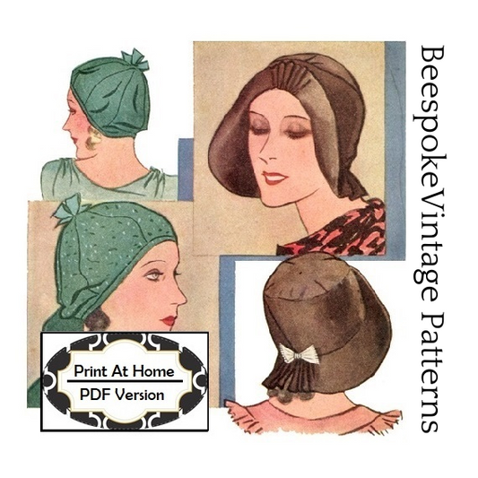 1930s Ladies Hat & Beret - INSTANT DOWNLOAD - Reproduction 1931 Sewing Pattern #H1819 - PDF - Print at Home