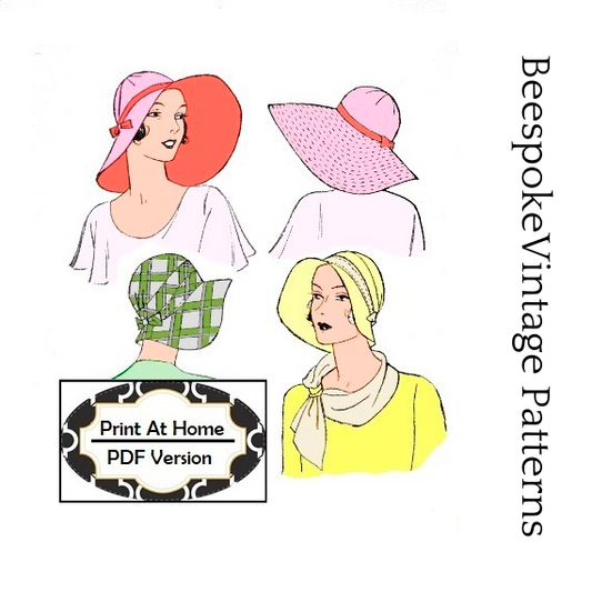 1930s Brimmed Cloche Hat - INSTANT DOWNLOAD - Reproduction 1931 Sewing Pattern #H5651 - PDF- Print at Home