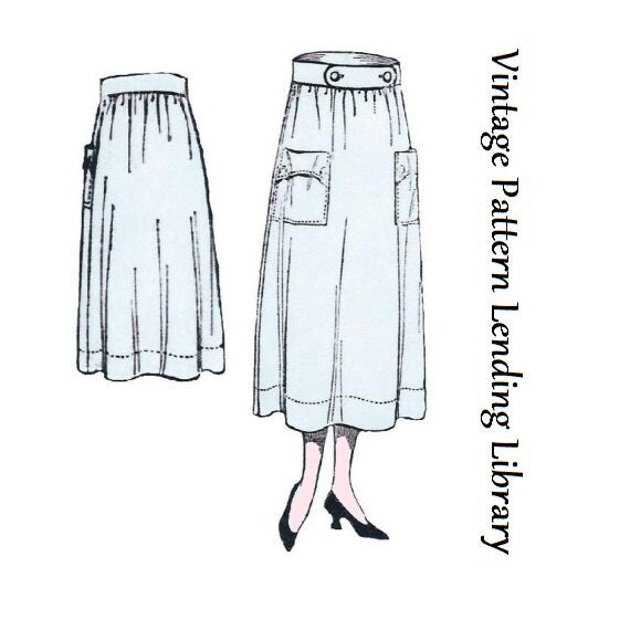 1910s Ladies Two Piece Skirt - 1918 Pattern #E0129 - 32 Inch Waist