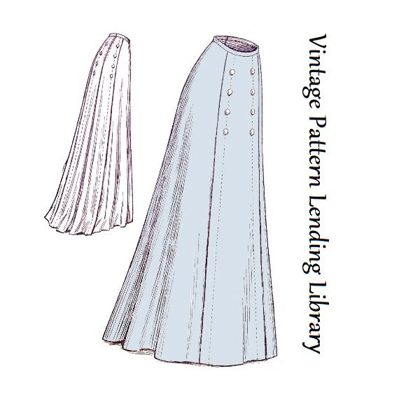 1910s Ladies Five Gored Skirt In Sweep or Round Length - Edwardian 1909 Pattern #E2704 - 28 Inch Waist