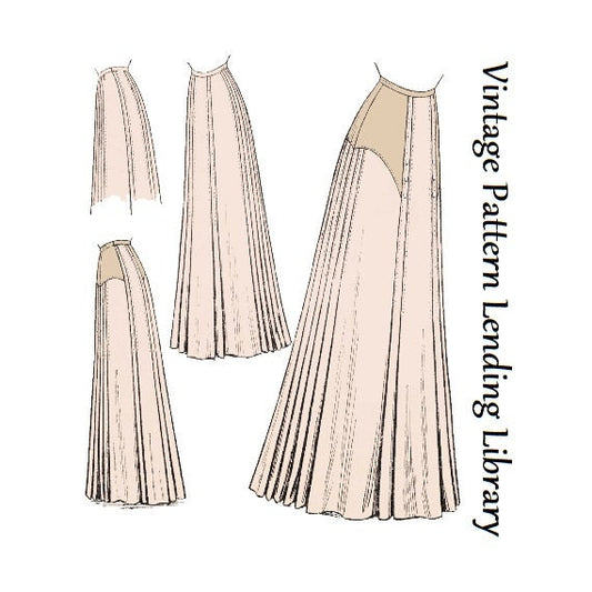 1900s Ladies Eight Gored Pleated Skirt with Optional Yoke - 1909 Edwardian Pattern #E3188 - 24 Inch Waist