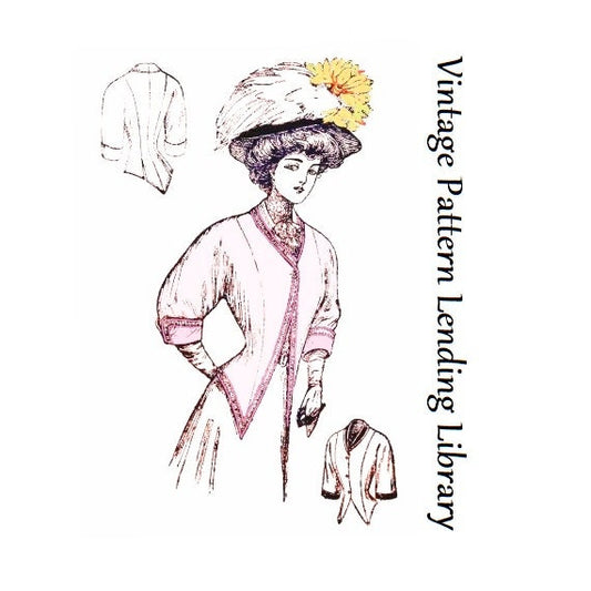 1900s Ladies Coat With Body And Sleeves In One - 1908 Pattern #E2174 - Edwardian Fashion - 34 Inch Bust