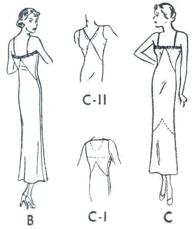 1930s Ladies Bias Slip Shadow Proof Front - INSTANT DOWNLOAD - Reproduction 1933 Sewing Pattern #T5308 - 34 Inch Bust [PDF - PRINT AT HOME]