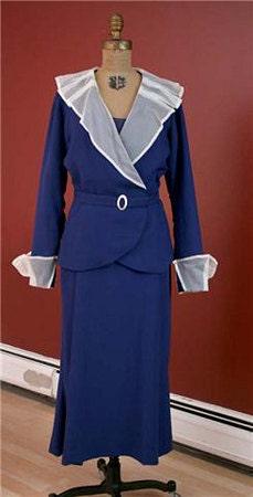 1930s Ladies Tunic Dress Ensemble - Reproduction 1933 Sewing Pattern #T7592- INSTANT DOWNLOAD - 36 Inch Bust [PDF - PRINT AT HOME]