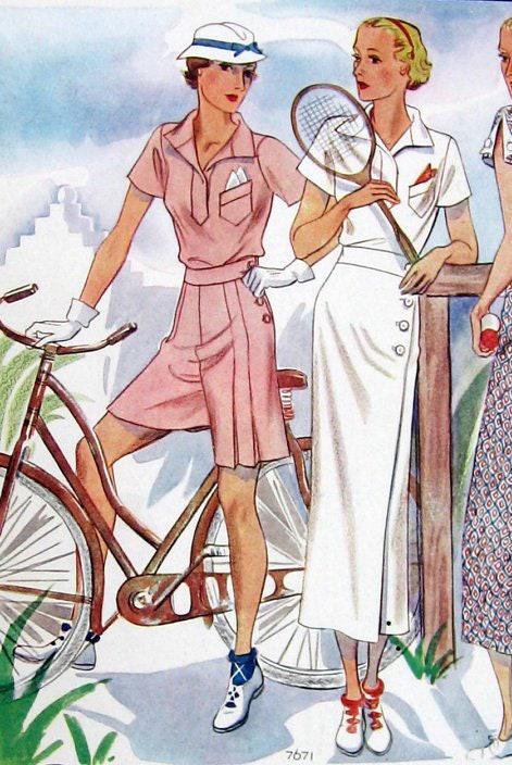 1930s Ladies Sports Ensemble - INSTANT DOWNLOAD - Reproduction 1933-34 Sewing Pattern #T7671 - 36 Inch Bust [PDF - PRINT AT HOME]