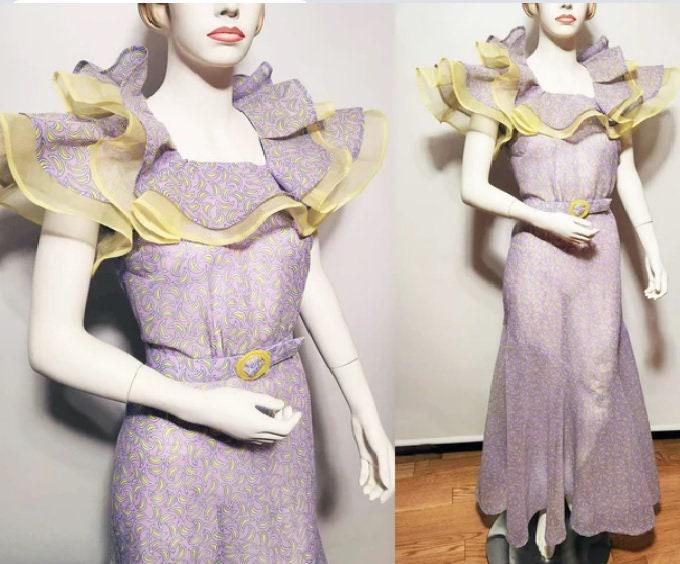 1930s Ladies Evening Gown With Two Necklines - INSTANT DOWNLOAD - Reproduction 1934 Sewing Pattern #T1495 -36 Inch Bust [PDF - PRINT AT HOME]