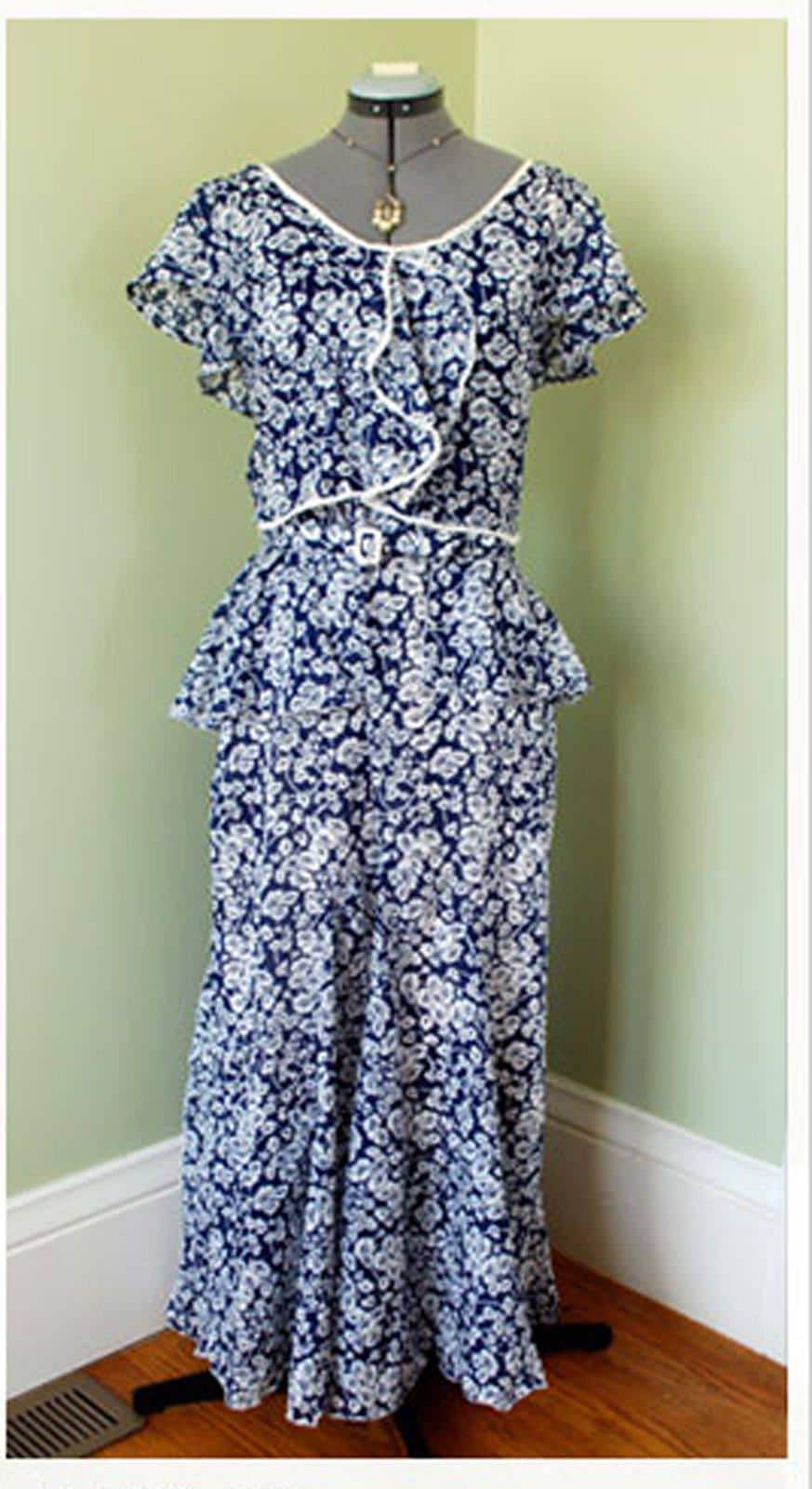 1930s Ladies Slip-Over Gown With Cascades - INSTANT DOWNLOAD - Reproduction 1931 Sewing Pattern #T3946 [PDF - PRINT AT HOME]