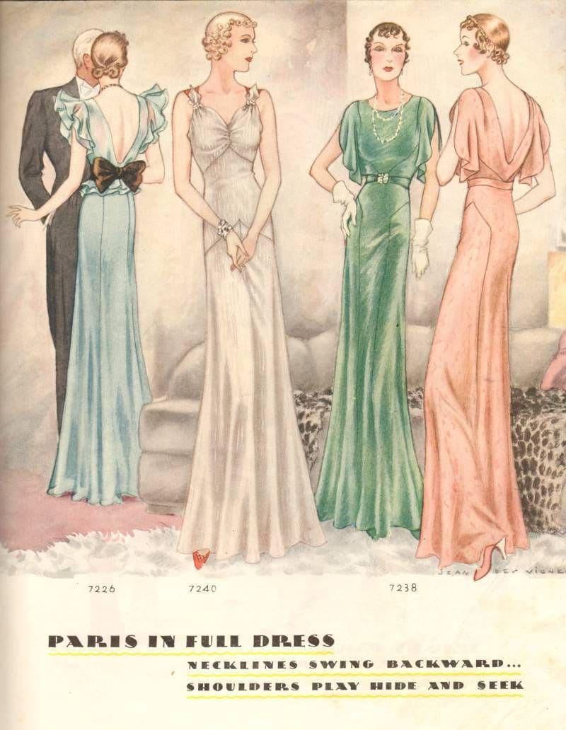 1930s Ladies Evening Gown With Sash - INSTANT DOWNLOAD - Reproduction 1933 Sewing Pattern #T7226 - 34 Inch Bust [PDF - PRINT AT HOME]