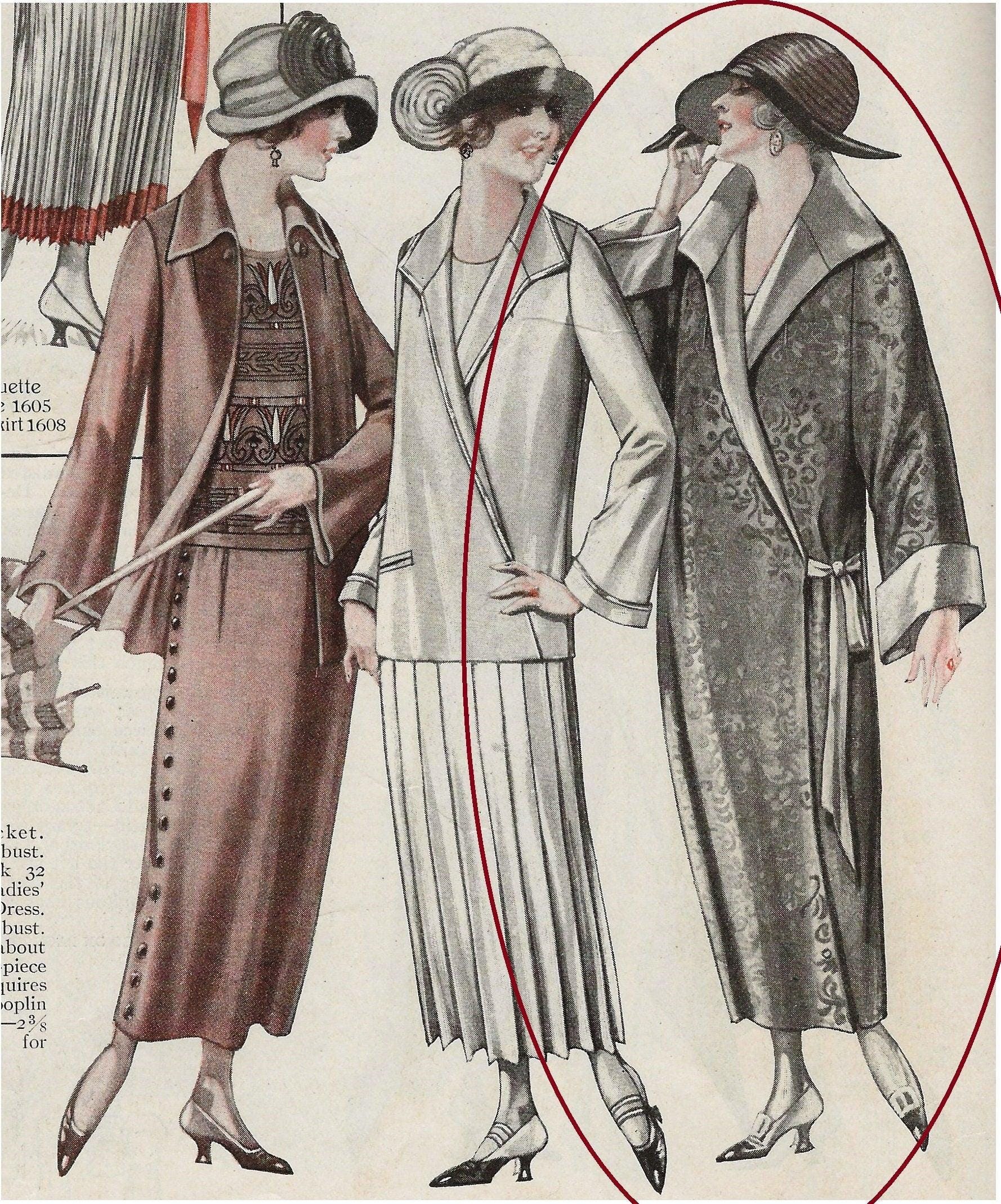 1920s Ladies Coat With Large Sleeves - INSTANT DOWNLOAD - Reproduction 1923 Sewing Pattern #Z1652 - 34 Inch Bust [PDF - PRINT AT HOME]