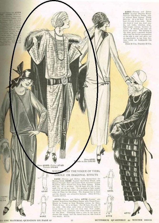 1920s Ladies Slip-Over Dress With Belt - INSTANT DOWNLOAD - Reproduction 1923 Sewing Pattern #Z4558 - 40 Inch Bust [PDF - PRINT AT HOME]